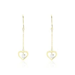 Boucles D'oreilles Pendantes Or Jaune Maximiliane Oxyde De Zirconium