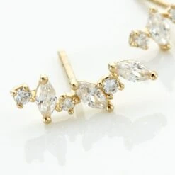 Boucles D'oreilles Puces Or Jaune Fortunella Oxydes De Zirconium -Histoire d'Or B3OFJZW965 view2