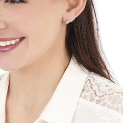 Boucles D'oreilles Puces Or Rose Morganite Et Diamant -Histoire d'Or B3OFRAS007 model0