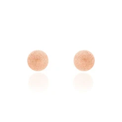 Boucles D'oreilles Puces Fidelia Boule Sablee Or Rose