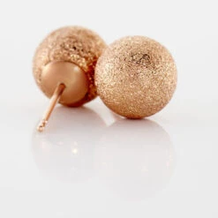 Boucles D'oreilles Puces Fidelia Boule Sablee Or Rose -Histoire d'Or B3OFRW0037 view2