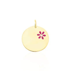 Pendentif Pastille Fleur Or Jaune