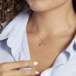 Pendentif Coeur Penche Double Or Bicolore Oxyde De Zirconium -Histoire d'Or B3PF2ZW105 model1