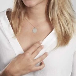 Pendentif Sirona Pastille Gravable Or Blanc -Histoire d'Or B3PFBW0269 model1