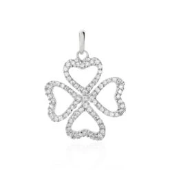 Pendentif Daiki Or Blanc Oxyde De Zirconium