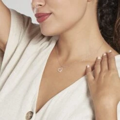 Pendentif Coeur Penche Or Blanc Oxyde De Zirconium -Histoire d'Or B3PFBZW145 model1