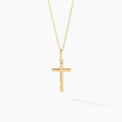 Pendentif Benny Croix Ciselee Or Jaune