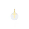 Pendentif Amaryllis Croix Or Jaune Nacre