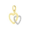 Pendentif Eudocie Coeurs Ciseles Or Bicolore