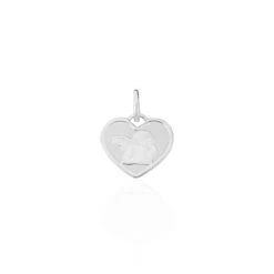 Pendentif Ange Coeur Or Blanc