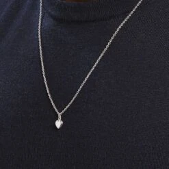 Pendentif Eudocie Coeur Lisse Or Blanc -Histoire d'Or B3PMBW0568 model1