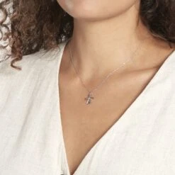 Pendentif Canice Croix Or Blanc Oxyde De Zirconium 8 Pendentif Canice Croix Or Blanc Oxyde De Zirconium -Histoire d'Or B3PMBZW001 model0