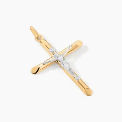 Pendentif Damian Croix Or Bicolore