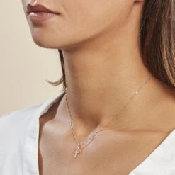 Pendentif Bathilde Croix Diamantee Or Jaune -Histoire d'Or B3PMJW0672 model0