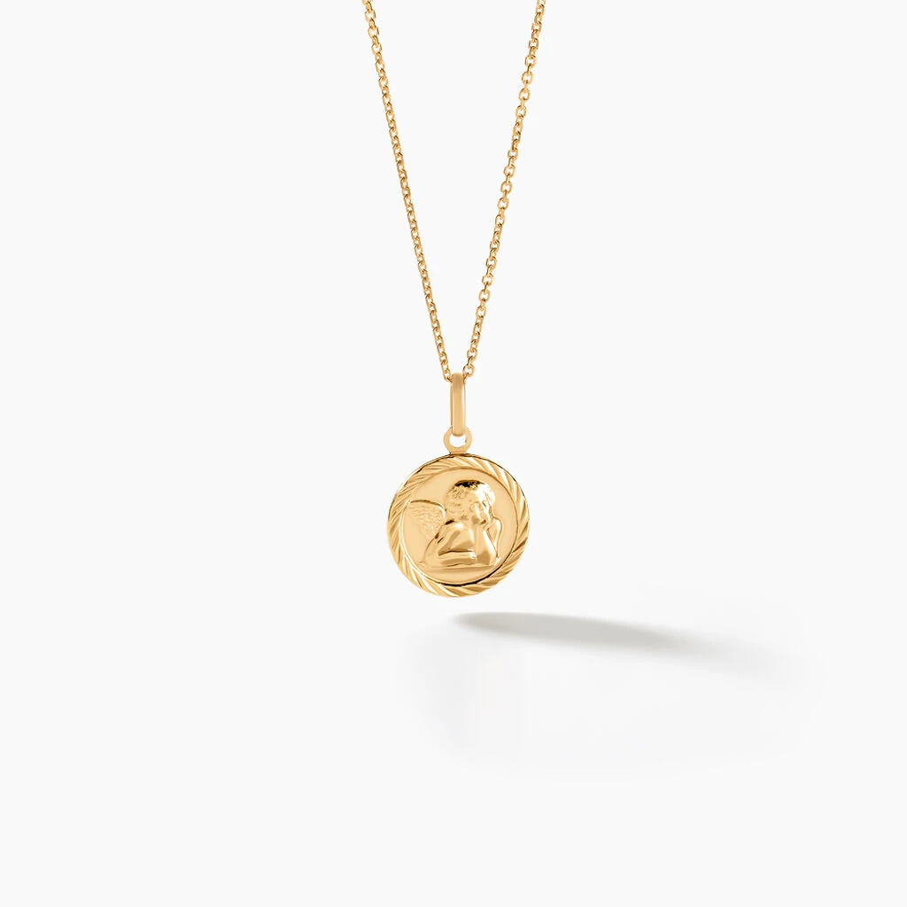 Pendentif Ange Rond Sable Or Jaune 2 Pendentif Ange Rond Sable Or Jaune – Image 2