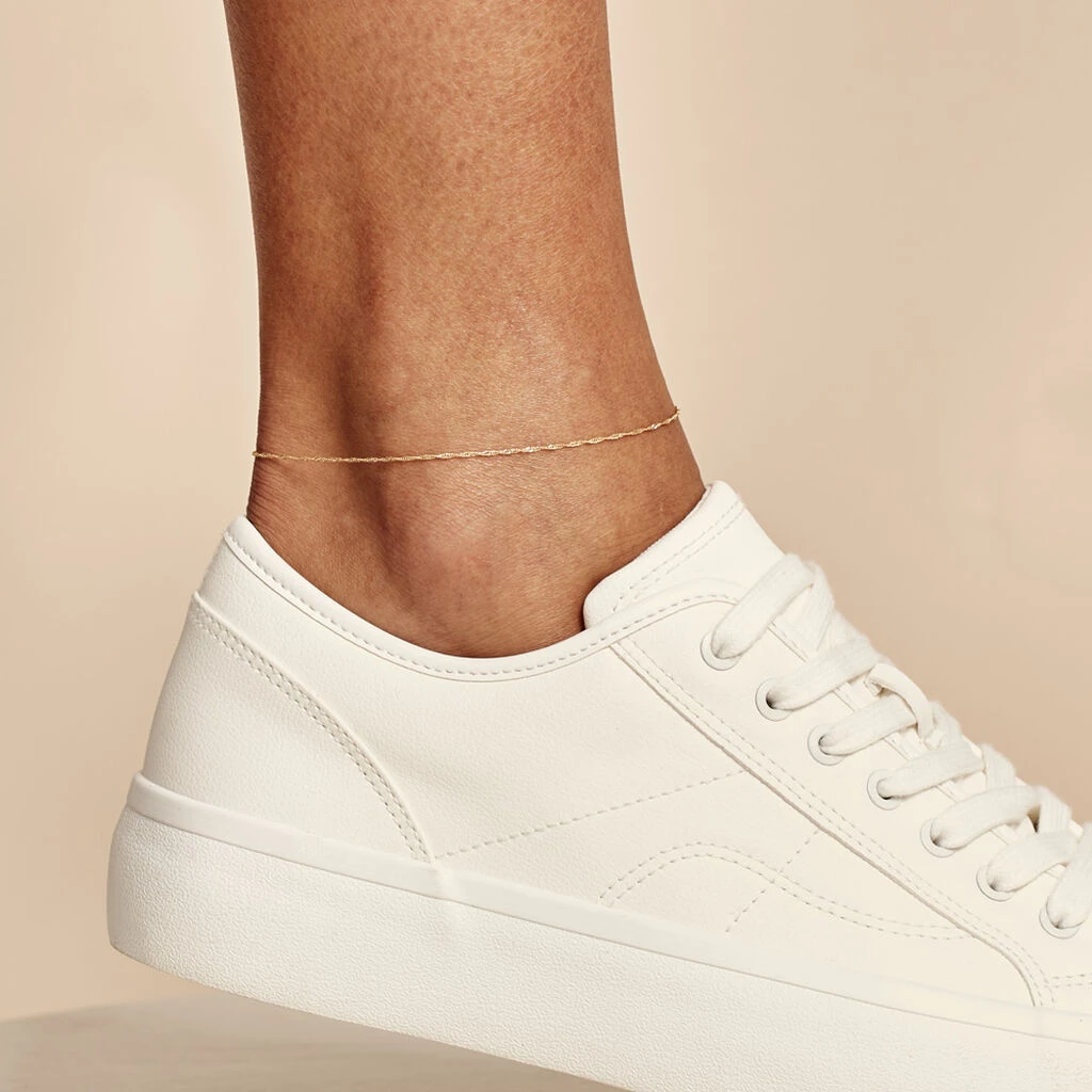 Chaîne De Cheville Maille Singapour Or Jaune 3 Chaîne De Cheville Maille Singapour Or Jaune – Image 3