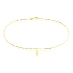 Chaîne De Cheville Plume Or Jaune