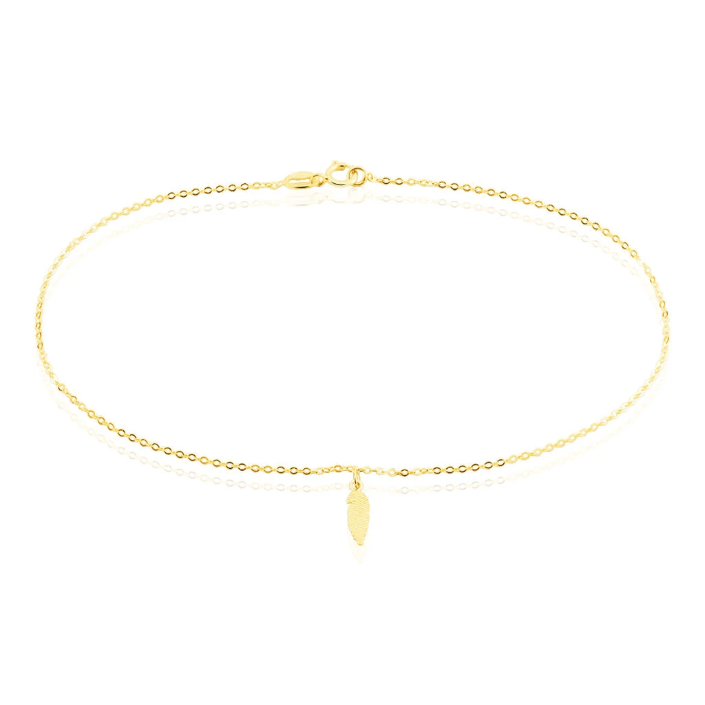 Chaîne De Cheville Plume Or Jaune 1 Chaîne De Cheville Plume Or Jaune