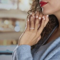 Demi-alliance Or Blanc Eloisa Diamant Synthetique -Histoire d'Or B7AFBJW004 model0