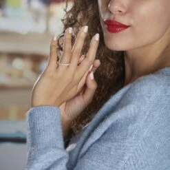 Demi-alliance Or Blanc Eloisa Diamant Synthetique -Histoire d'Or B7AFBJW004 model1