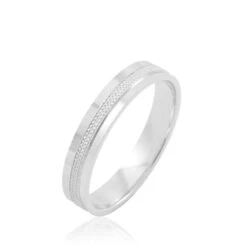 Alliance Eole Fantaisie Ruban Plat Or Blanc