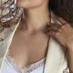 Chaîne Igoa Maille Forçat Diamantee Or Blanc -Histoire d'Or B7CMBW0208 model0