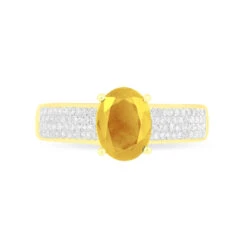 Bague Crista Or Jaune Citrine Et Diamant -Histoire d'Or B7DFJCJ154 view1