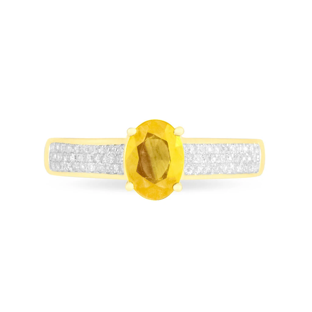 Bague Crista Or Jaune Citrine Et Diamant 2 Bague Crista Or Jaune Citrine Et Diamant – Image 2