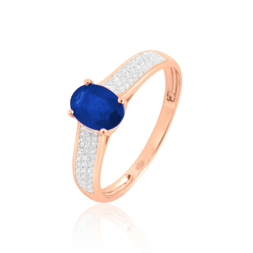 Bague Crista Or Rose Saphir Et Diamant 1 Bague Crista Or Rose Saphir Et Diamant