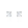 Boucles D'oreilles Puces 4 Griffes Or Blanc Diamant Synthetique