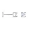 Boucles D'oreilles Puces 4 Griffes Or Blanc Diamant Synthetique