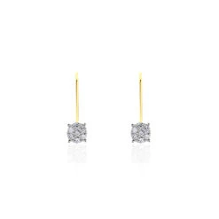 Boucles D'oreilles Pendantes Or Jaune Jonelle Diamants
