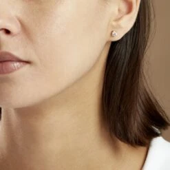 Boucles D'oreilles Puces 4 Griffes Or Jaune Diamant Synthetique 8 Boucles D'oreilles Puces 4 Griffes Or Jaune Diamant Synthetique -Histoire d'Or B7OFJJW003 model0