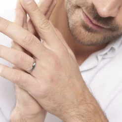 Alliance Hades Texture Ruban Plat Palladium Blanc -Histoire d'Or BEAHBW0498 model0