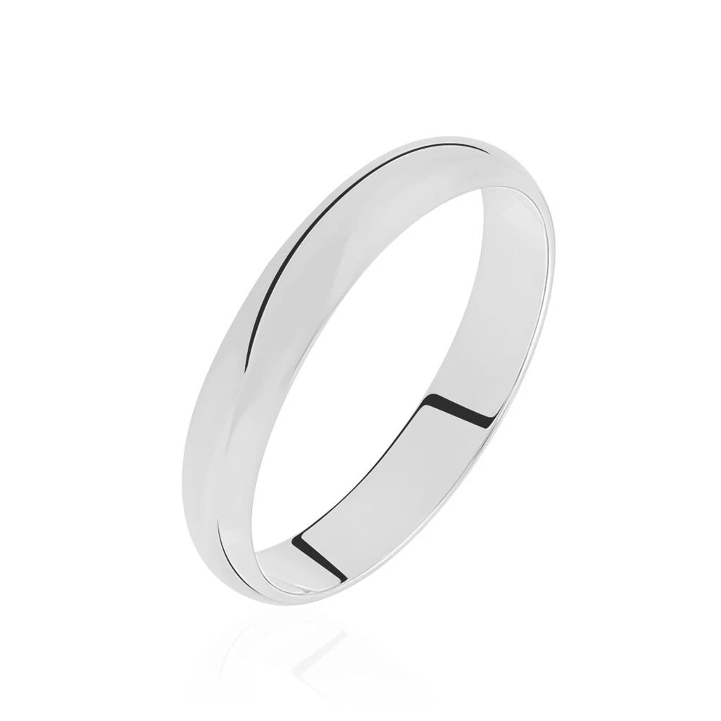 Alliance Aphrodite Demi Jonc Bombé Platine Blanc 1 Alliance Aphrodite Demi Jonc Bombé Platine Blanc