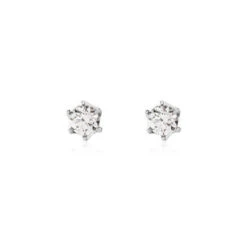 Boucles D'oreilles Puces Natalia Pl Platine Blanc Diamant