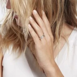 Alliance Nelcie Ruban Plat Argent Blanc -Histoire d'Or FAAMBW0173 model1