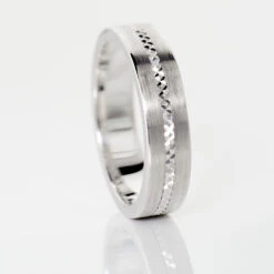 Alliance Nelcie Ruban Plat Argent Blanc -Histoire d'Or FAAMBW0173 view3