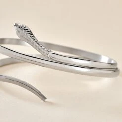 Bracelet Jonc Solitaae Argent Blanc 6 Bracelet Jonc Solitaae Argent Blanc -Histoire d'Or FABFBW0484 view2