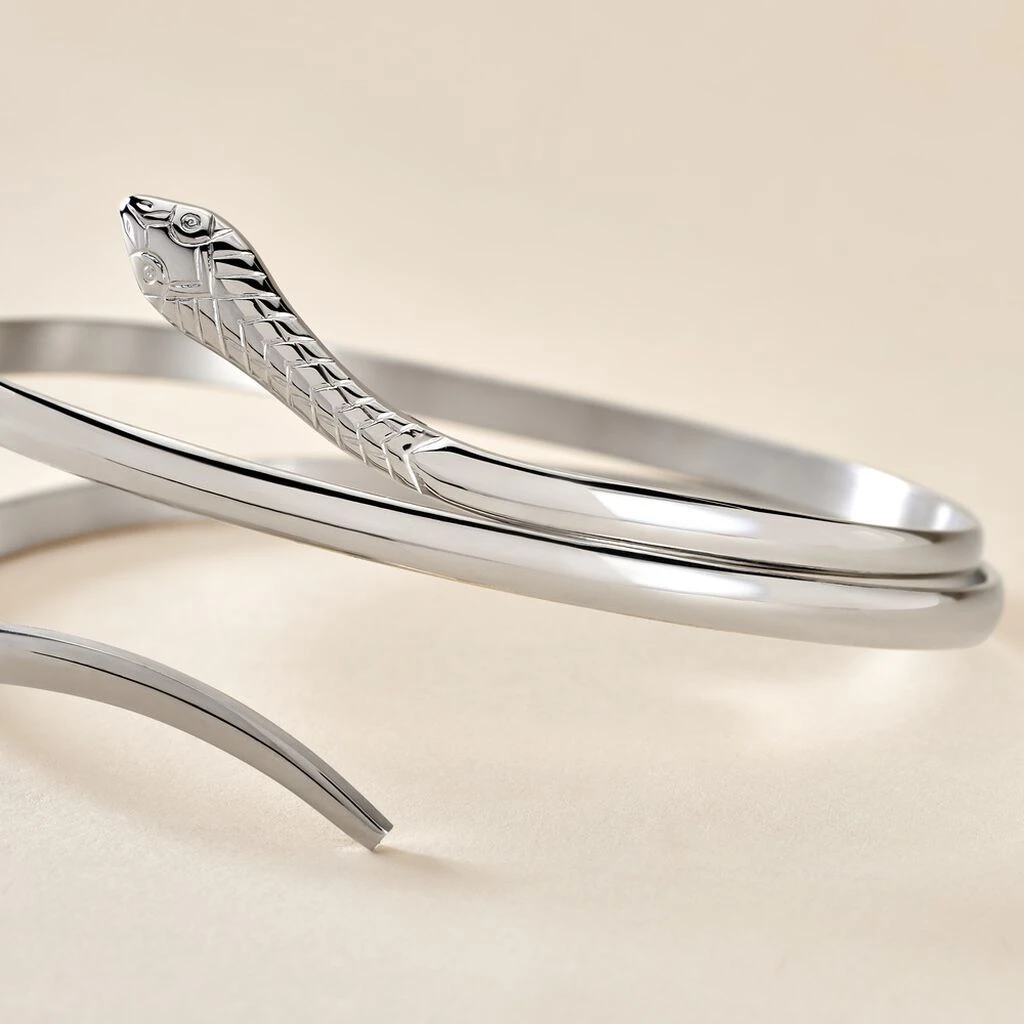 Bracelet Jonc Solitaae Argent Blanc 3 Bracelet Jonc Solitaae Argent Blanc – Image 3