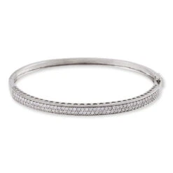 Bracelet Jonc Clélya Argent Blanc Oxyde De Zirconium