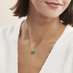 Collier Alvena Argent Blanc Rhodié Malachite Vert -Histoire d'Or FACFBAV007 model0
