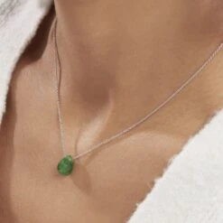 Collier Alvena Argent Blanc Rhodié Malachite Vert -Histoire d'Or FACFBAV007 model1