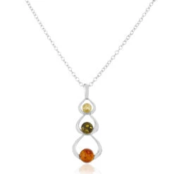 Collier Agneta Argent Blanc Ambre