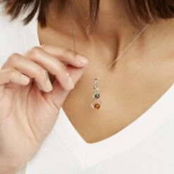 Collier Agneta Argent Blanc Ambre 7 Collier Agneta Argent Blanc Ambre -Histoire d'Or FACFBID161 model1