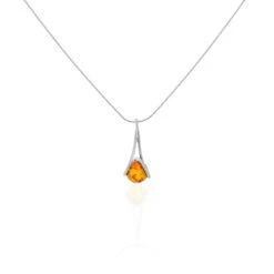 Collier Argent Blanc Derya Ambre