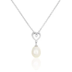 Collier Miley Argent Blanc Perle De Culture