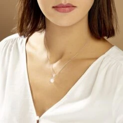 Collier Noame Argent Blanc Perle De Culture Et Oxyde De Zirconium -Histoire d'Or FACFBU2153 model0