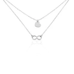 Collier Argent Blanc Laux