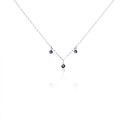 Collier Argent Blanc Muireall Oxydes De Zirconium